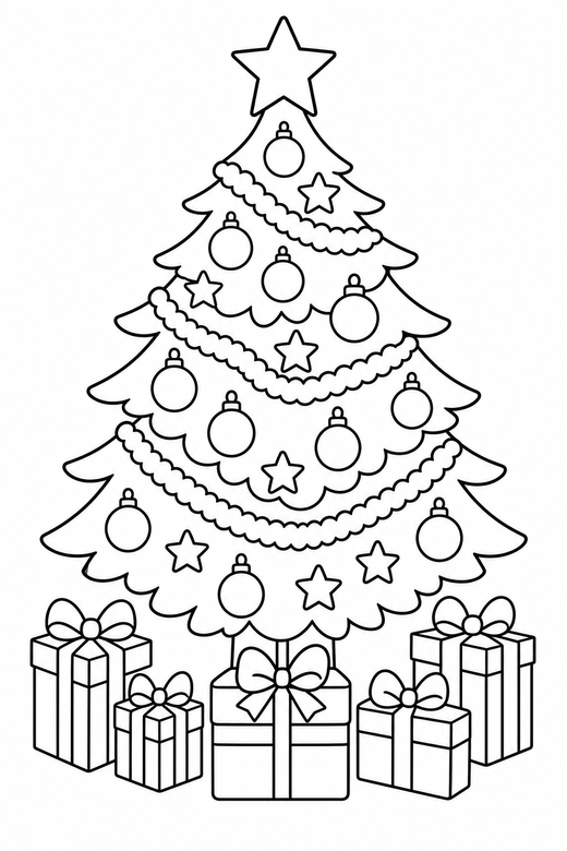 Christmas Tree Coloring Pages - free printable coloring pages