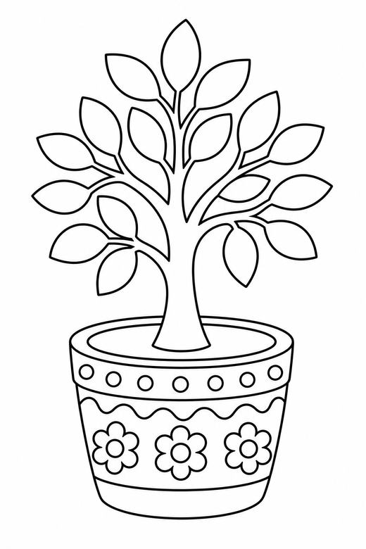 Potted Christmas tree, color online