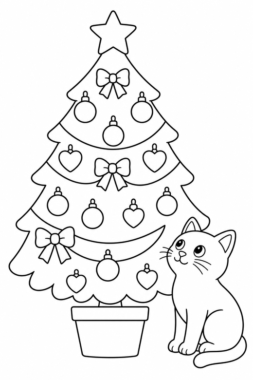Tree and a cat, color online