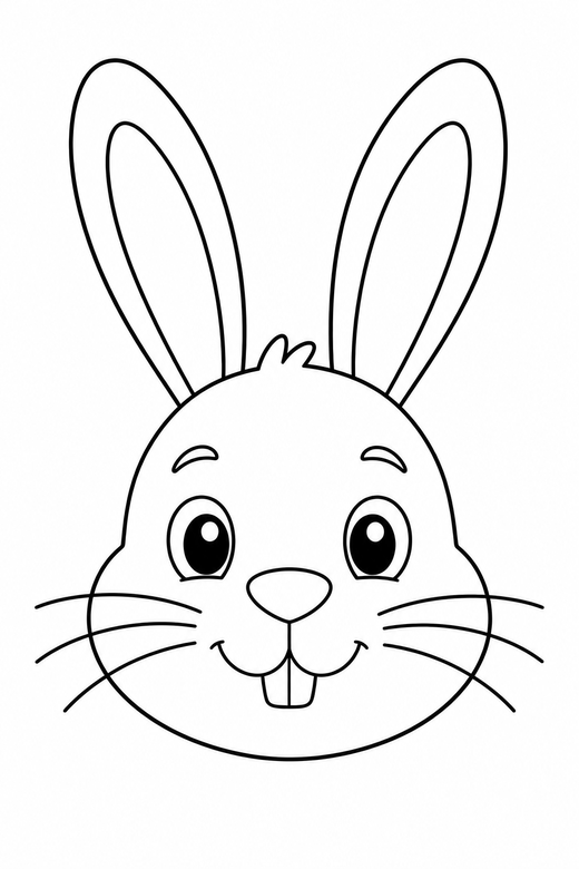 Bunny face close-up, color online