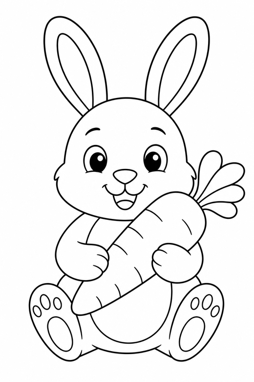 Bunny and a carrot, color online