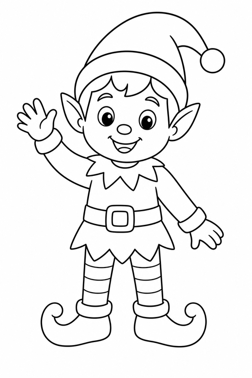 Elf Coloring Pages - free printable coloring pages