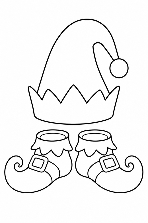 Elf hat and shoes, color online