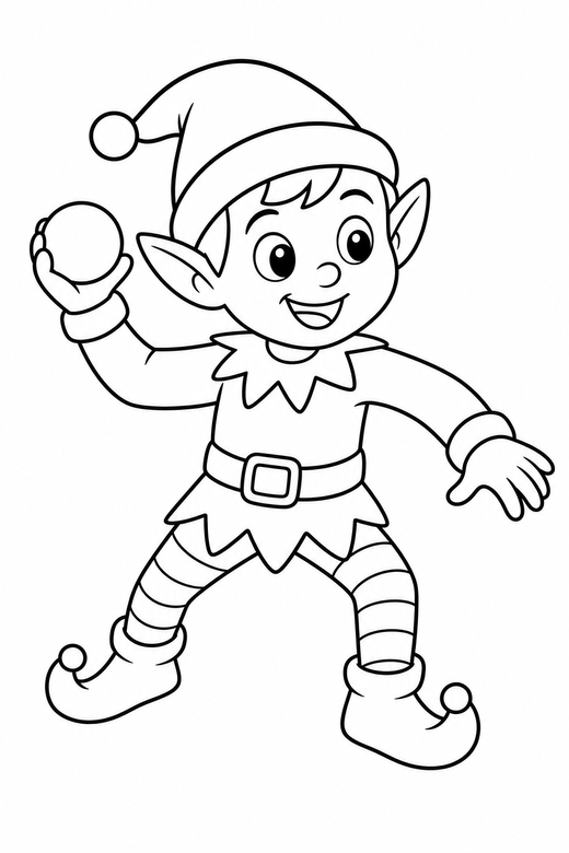 Elf with a snowball, color online