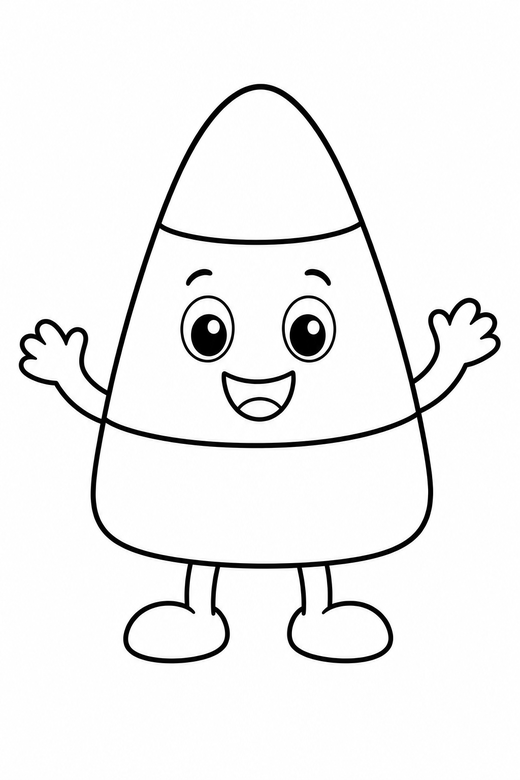 Candy corn character, color online