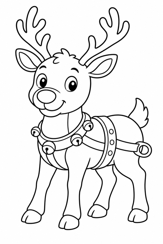 Reindeer in harness, color online